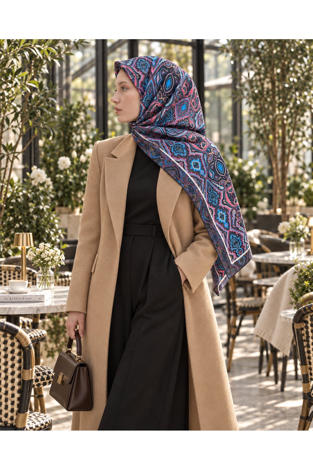 Vera Otantik Desenli Eşarp - Mor — görsel 2