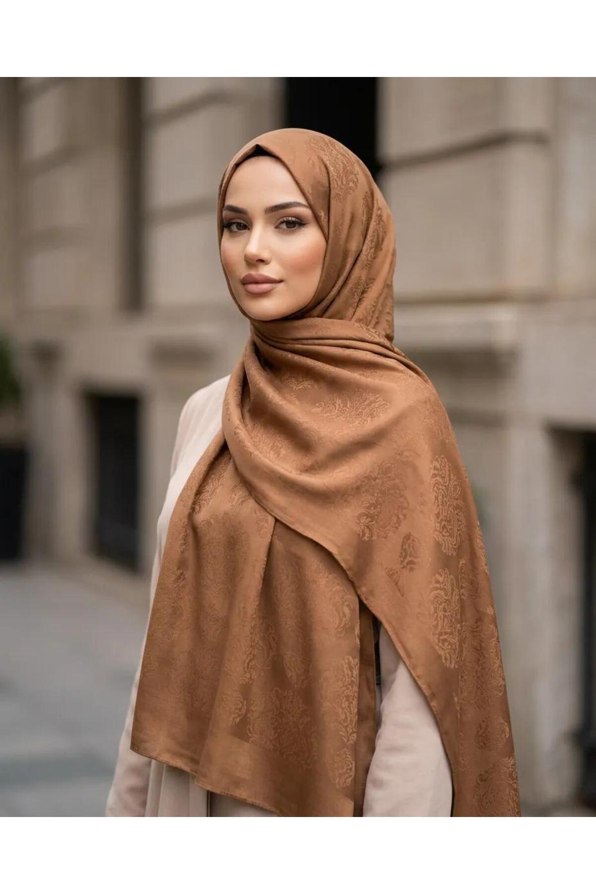 Vera Jakarlı Şal 70 x 185 - Kahverengi