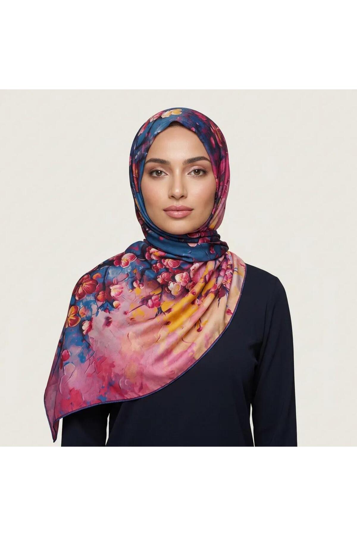 Vera Otantik Desenli Eşarp - Pembe Baskılı