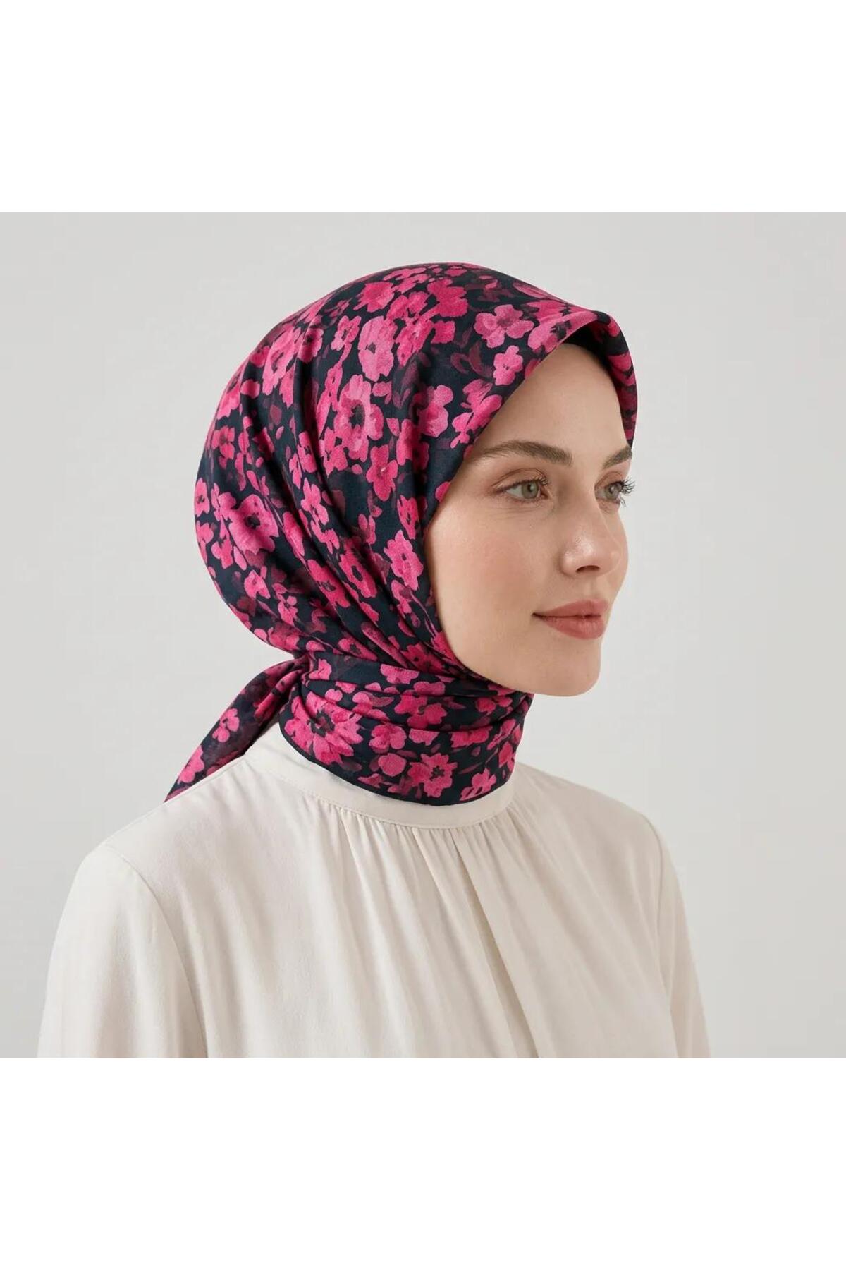 Vera Otantik Desenli Eşarp - Canlı Pembe