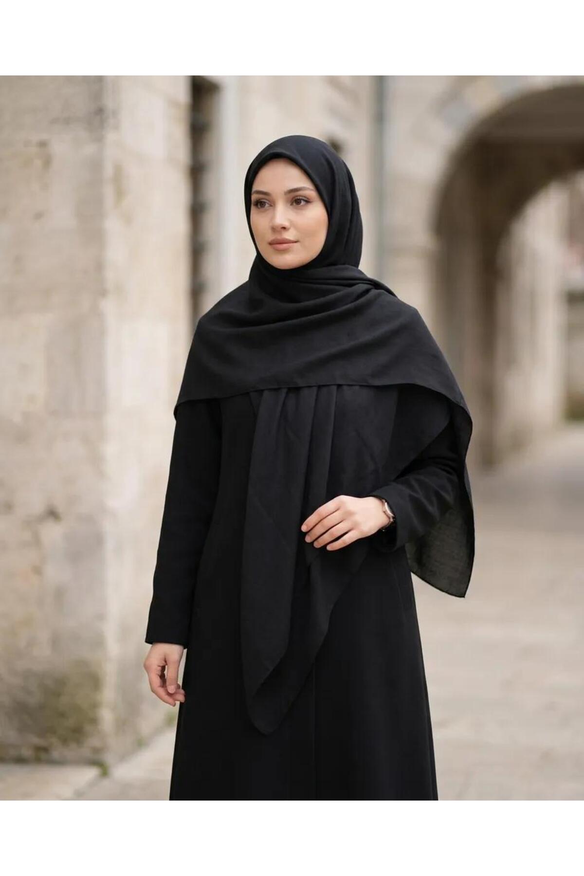 Vera Düz İpek Eşarp 90x90 - Siyah